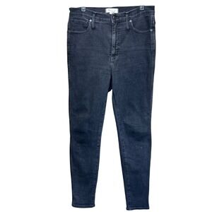 Madewell 10' High Rise Skinny Black Denim Jeans Dark Wash Women's Size 31